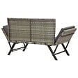 VIDAXL - vidaXL Banc de jardin avec coussins 176 cm Gris Résine tressée - vignette