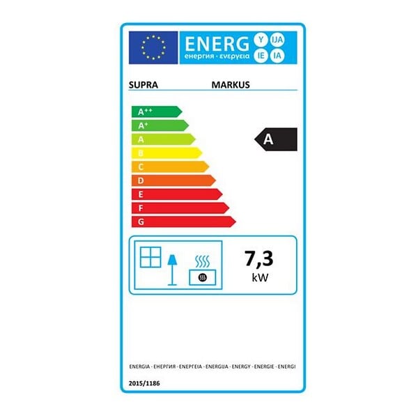 SUPRA - Poêle à Bois étanche 7.3kw Noir - FR9016170B - large