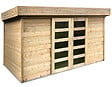 SOLID - Abri de jardin bois Malmö - Vert - L.392xH.218.5xP.304cm - vignette