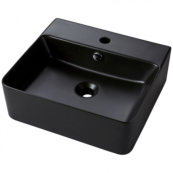GODART - Vasque à poser rectangle Noire - 42x46cm - Corfou - large