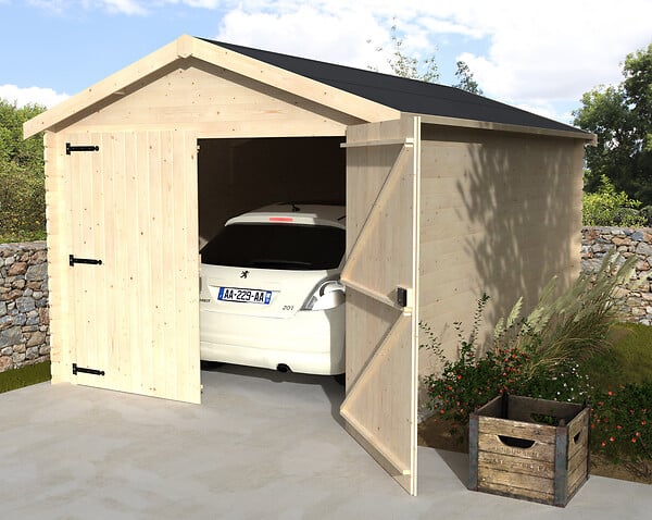 DECOR ET JARDIN - Garage en bois Gamache - 12.29m² - L.298xH.204xP.478cm - large