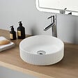 GODART - Vasque à poser striée ø36cm blanche - Ania - vignette