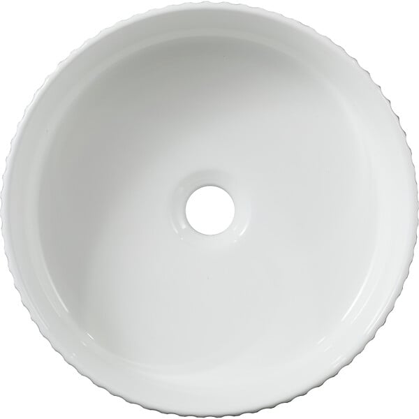 GODART - Vasque à poser striée ø36cm blanche - Ania - large