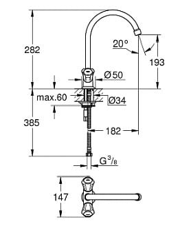 GROHE - Mélangeur monotrou Costa S - large
