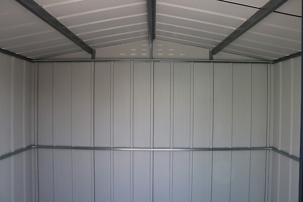 DURAMAX - Abri de jardin métal WOODGRAIN - 7,75m² - kit ancrage - Imitation bois - large