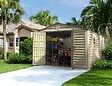 DURAMAX - Abri PVC Woodstyle PREMIUM - 13,12m² - Kit fondation + 1 fenêtre - Beige - vignette