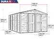 DURAMAX - Abri PVC Woodstyle PREMIUM - 13,12m² - Kit fondation + 1 fenêtre - Beige - vignette