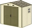 DURAMAX - Abri PVC Woodstyle PREMIUM - 4,13m² - Kit fondation + 1 fenêtre - Beige - vignette