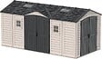 DURAMAX - Abri PVC DARK GREY Apex 11,95m² - kit fondation, 2 fenêtres, 2 puits de lumière - Gris - vignette