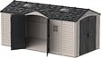 DURAMAX - Abri PVC DARK GREY Apex 11,95m² - kit fondation, 2 fenêtres, 2 puits de lumière - Gris - vignette