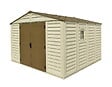 DURAMAX - Abri PVC Woodstyle PREMIUM - 10,56m² - Kit fondation + 1 fenêtre - Beige - vignette