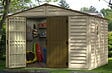 DURAMAX - Abri PVC Woodstyle PREMIUM - 10,56m² - Kit fondation + 1 fenêtre - Beige - vignette