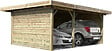 SOLID - Carport toit plat en bois  S7757 - Vert - 5x7m - vignette