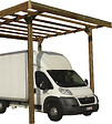 SOLID - Carport modular en bois sans couverture 4x5m S7762 - vignette