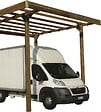 SOLID - Carport bois épicéa toit plat  S7761 - L.306xl.506cm - vignette
