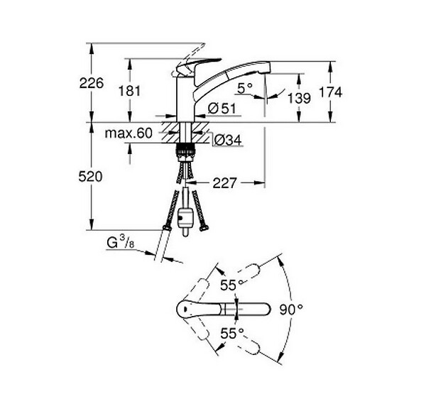GROHE - Mitigeur Avec Douchette Acier Mat - 30305DC1 - large