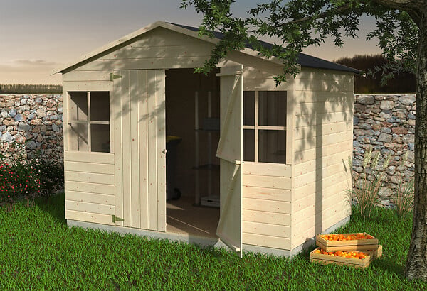 DECOR ET JARDIN - Abri de jardin Bois Lopun - Marron - L.289xH.210xP.202cm - large