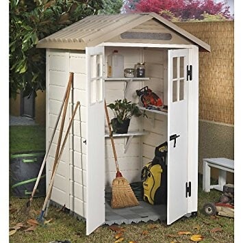 HABRITA - Abri de jardin - Résine - 20mm - 1.35m2 - large