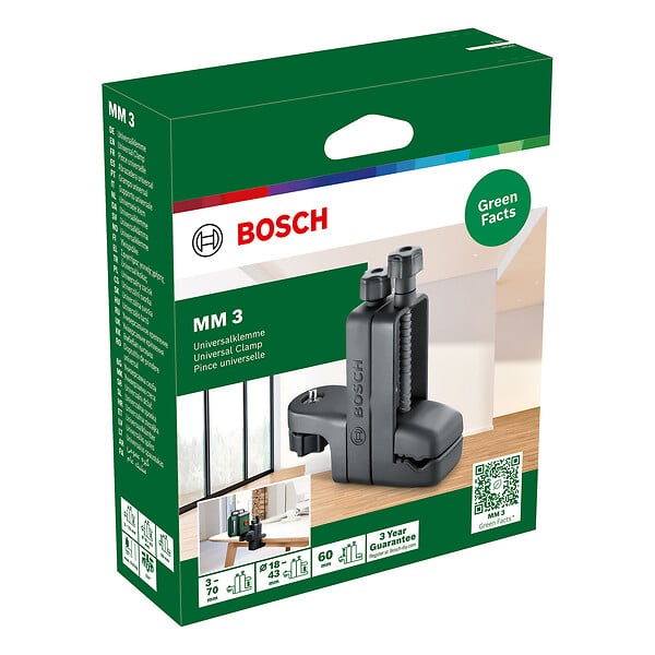BOSCH - Pincemm 3 - Support mural laser lignes - Serrage 3-70mm - large