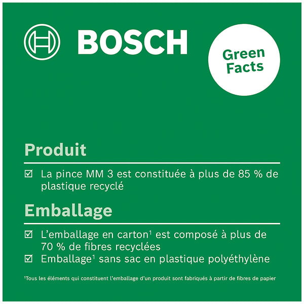 BOSCH - Pincemm 3 - Support mural laser lignes - Serrage 3-70mm - large