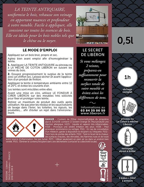 LIBERON - Teinte antiquaire bois durs Noyer Bidon 0.5l - large