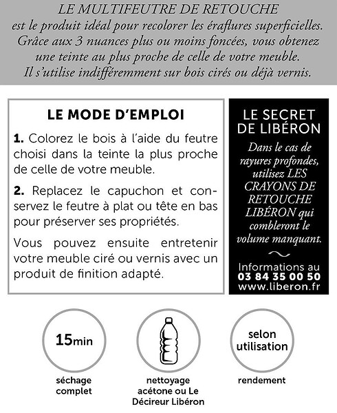 LIBERON - Multi feutre noyer blister 3 mini feutres - large
