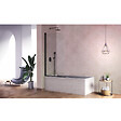 KASSANDRA - Pare-baignoire pivotant RITA profil noir mat 85 x 150 cm - vignette