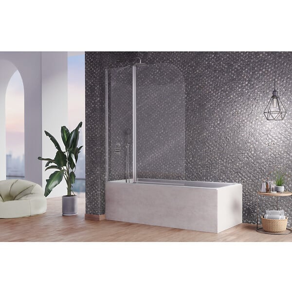 KASSANDRA - Pare-baignoire fixe et pivotant RITA 120 x 150 cm - large