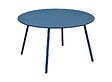 PROLOISIRS - Table basse de jardin ronde en acier Rio - bleu Ø 70 cm - vignette
