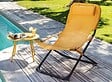 PROLOISIRS - Table basse de jardin ronde en acier Rio - moutarde Ø 50 cm - vignette