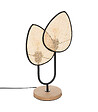 ATMOSPHERA - Lampe à poser en Cannage de Rotin et métal Noir H 44 cm - vignette