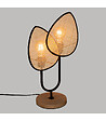 ATMOSPHERA - Lampe à poser en Cannage de Rotin et métal Noir H 44 cm - vignette
