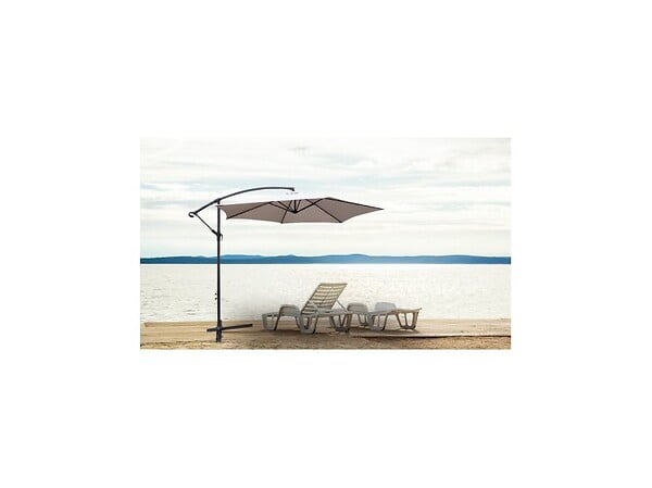 CHALET & JARDIN - Parasol Déporté Rond Collioure  - Gris - large