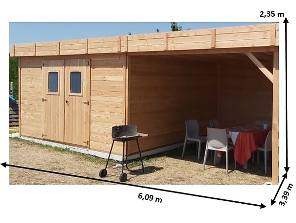 HABRITA - Abri de jardin bois Douglas Dinan - L.575xP.300xH.235cm - large
