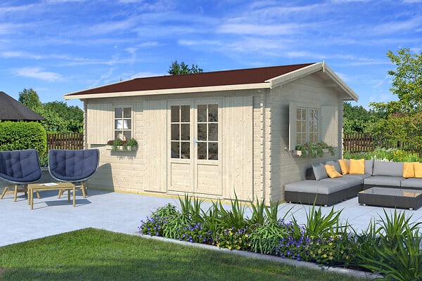 CERLAND - Abri de jardin Elista - Avec extension - Bois - 17,5m2 - large