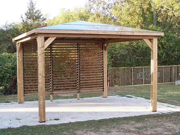 HABRITA - Pool house bois Blueterm 14.36m² - L.379xH.284xP.379cm - large