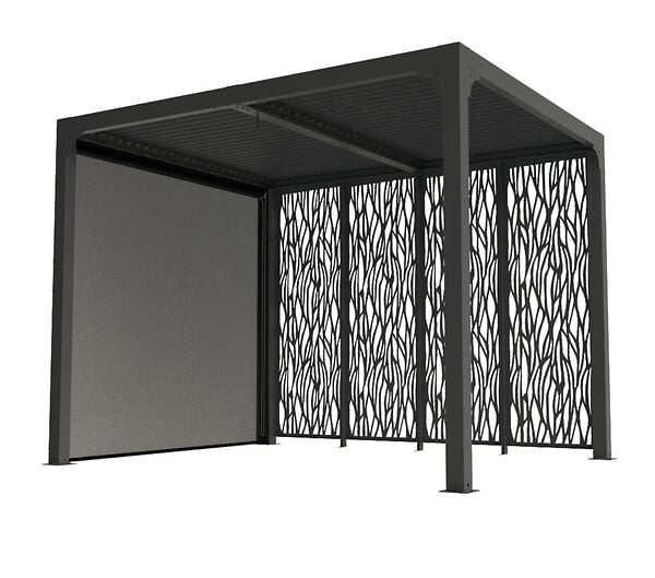 HABRITA - Pergola bioclimatique aluminium - L.240xH.235xP.300cm - large
