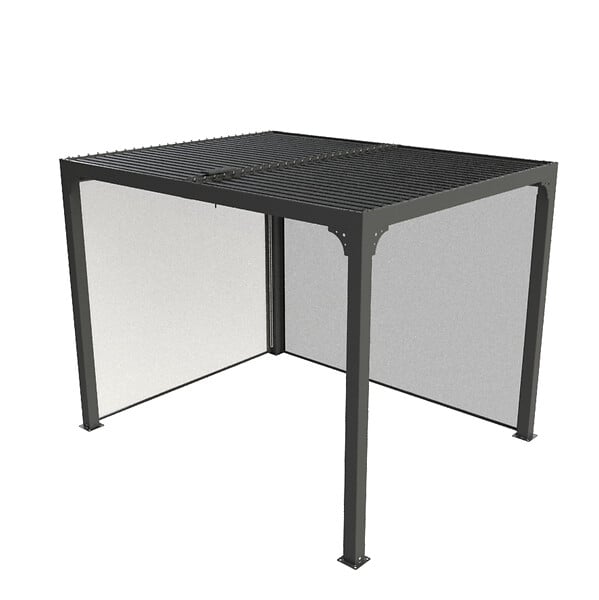 HABRITA - Pergola bioclimatique alu - Gris anthracite - L.240xl.300cm - large