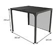 HABRITA - Pergola bioclimatique alu - Gris anthracite - L.300xl.240cm - vignette