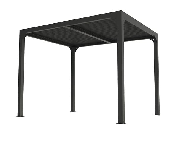 HABRITA - Pergola bioclimatique Alu - Gris - L.240xH.235xP.300cm - large