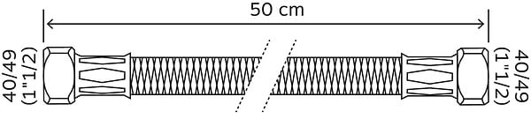 SOMATHERM FOR YOU - Flexible chauffage 2 écrous tournants 1"1/2 - 500 mm - large