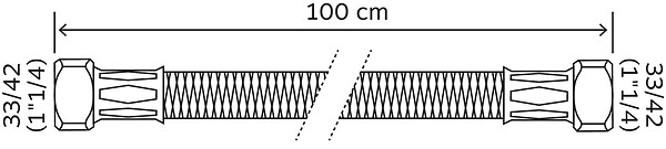 SOMATHERM FOR YOU - Flexible chauffage 2 écrous tournants 1"1/4 - 1000 mm - large