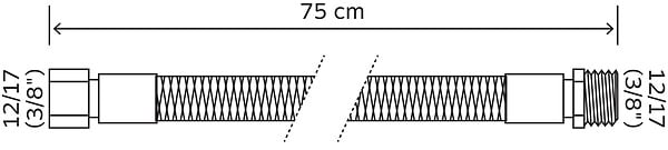 SOMATHERM FOR YOU - Flexible Fuel Galva 750 mm DN10 M3/8 F3/8 - large