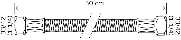 SOMATHERM FOR YOU - Flexible chauffage 2 écrous tournants 1"1/4 - 500 mm - large