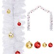 VIDAXL - vidaXL Guirlande de Noël décorée avec boules Blanc 5 m - vignette