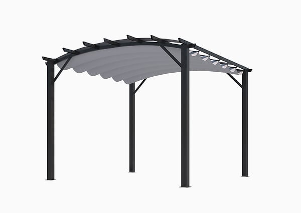 HABRITA - Pergola arche aluminium - Gris anthracite - L.330xl.340cm - large