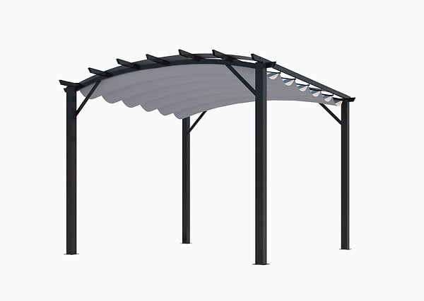 HABRITA - Pergola arche aluminium - Anthracite - L.330xl.340xH.259cm - large