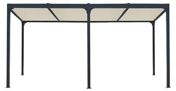 HABRITA - Pergola bioclimatique alu - Gris anthracite - L.360xl.598cm - large
