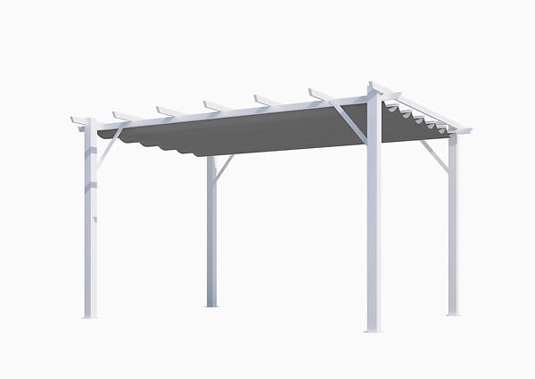 HABRITA - Pergola aluminium autoportée 12m² - Blanc - L.400xl.300cm - large