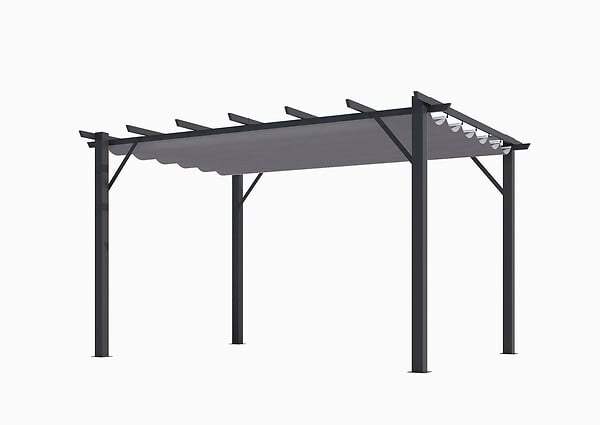 HABRITA - Pergola aluminium - Gris anthracite - L.400xP.300cm - large